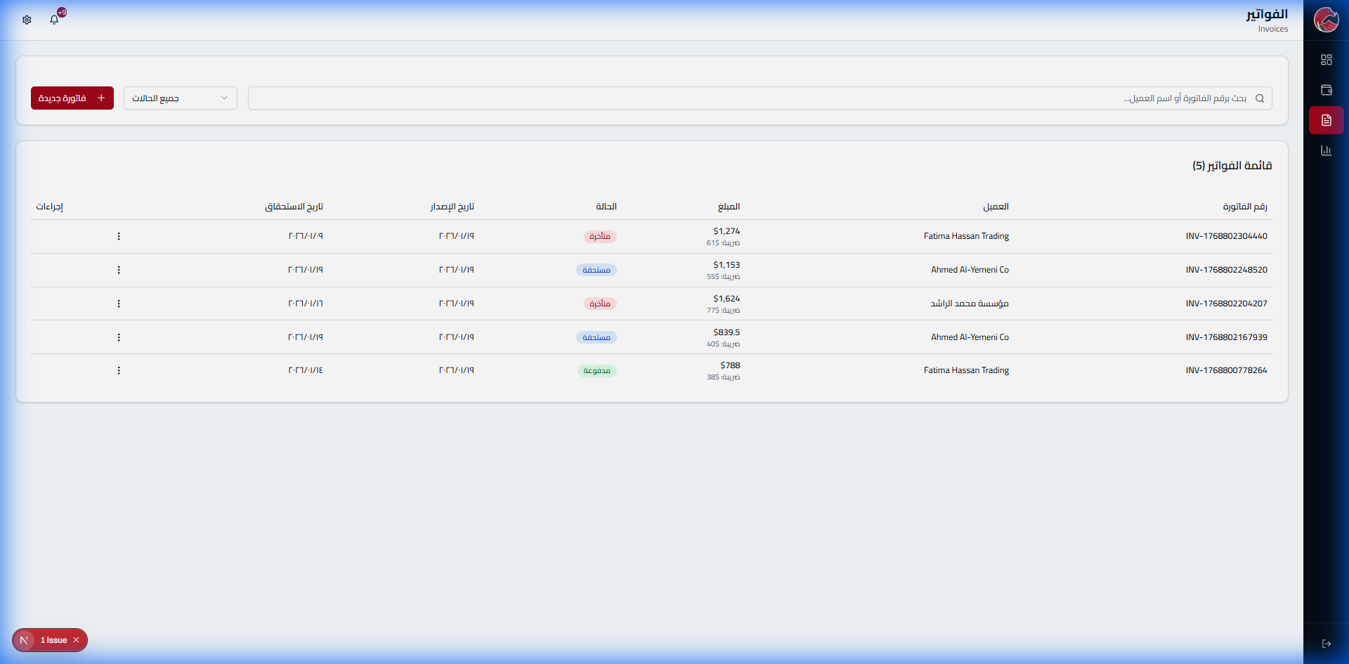 لوحة المحاسب